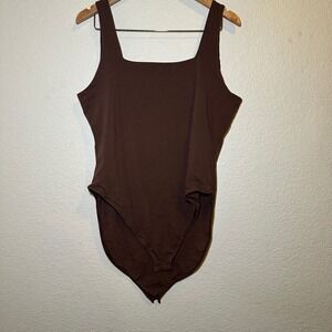 Old Navy Womens 2XL Bodysuit Sleeveless Square Neck Minimalist Basic Casual Boho